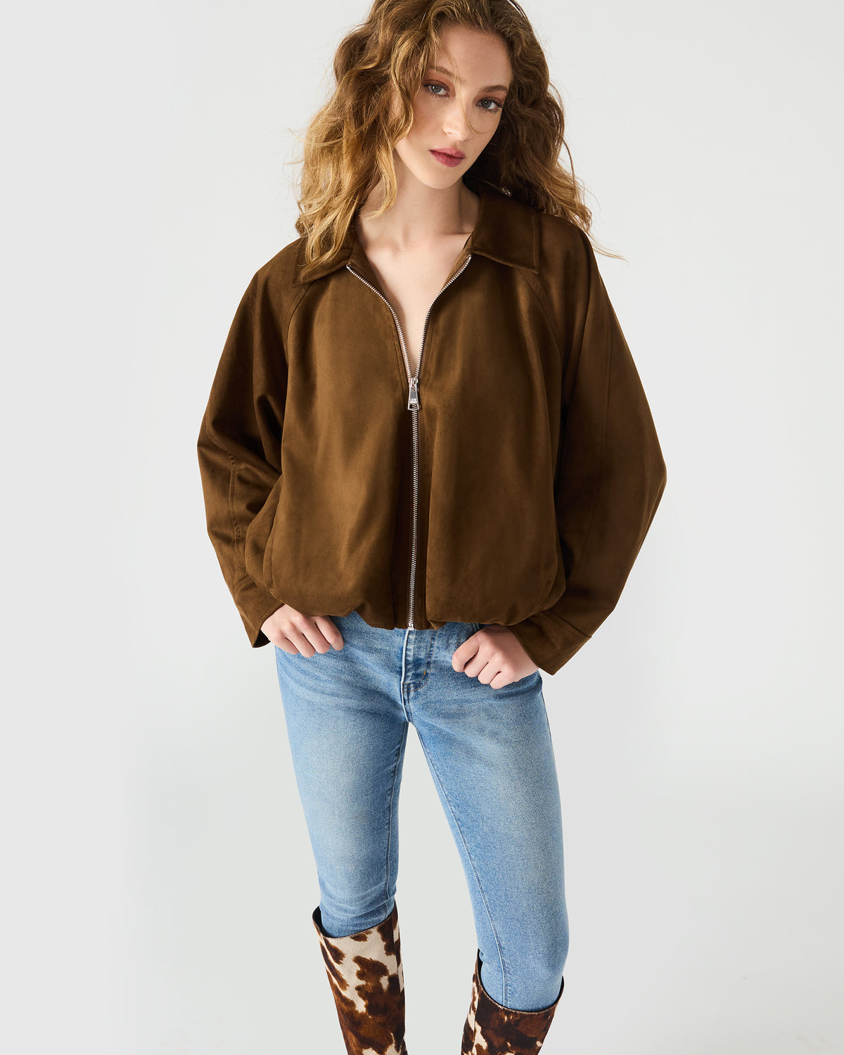 MACKEY Chestnut Long-Sleeved Zip-Up Women's Jacket