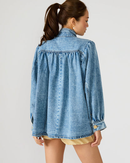 MARCELINE Denim Forever Blue Button-Up Long-Sleeved Women's Jacket