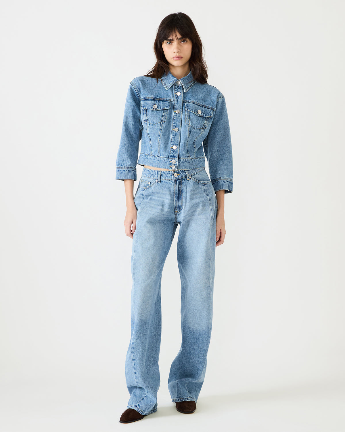 RALEIGH Forever Blue Long-Sleeved Button-Up Denim Women's Jacket