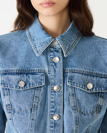 RALEIGH Forever Blue Long-Sleeved Button-Up Denim Women's Jacket