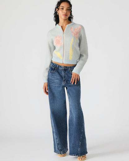 JENA Multi Long-Sleeved Zip-Up Women's Sweater Jacket