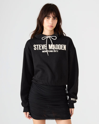 SM Black Logo Long-Sleeved Women's Hoodie
