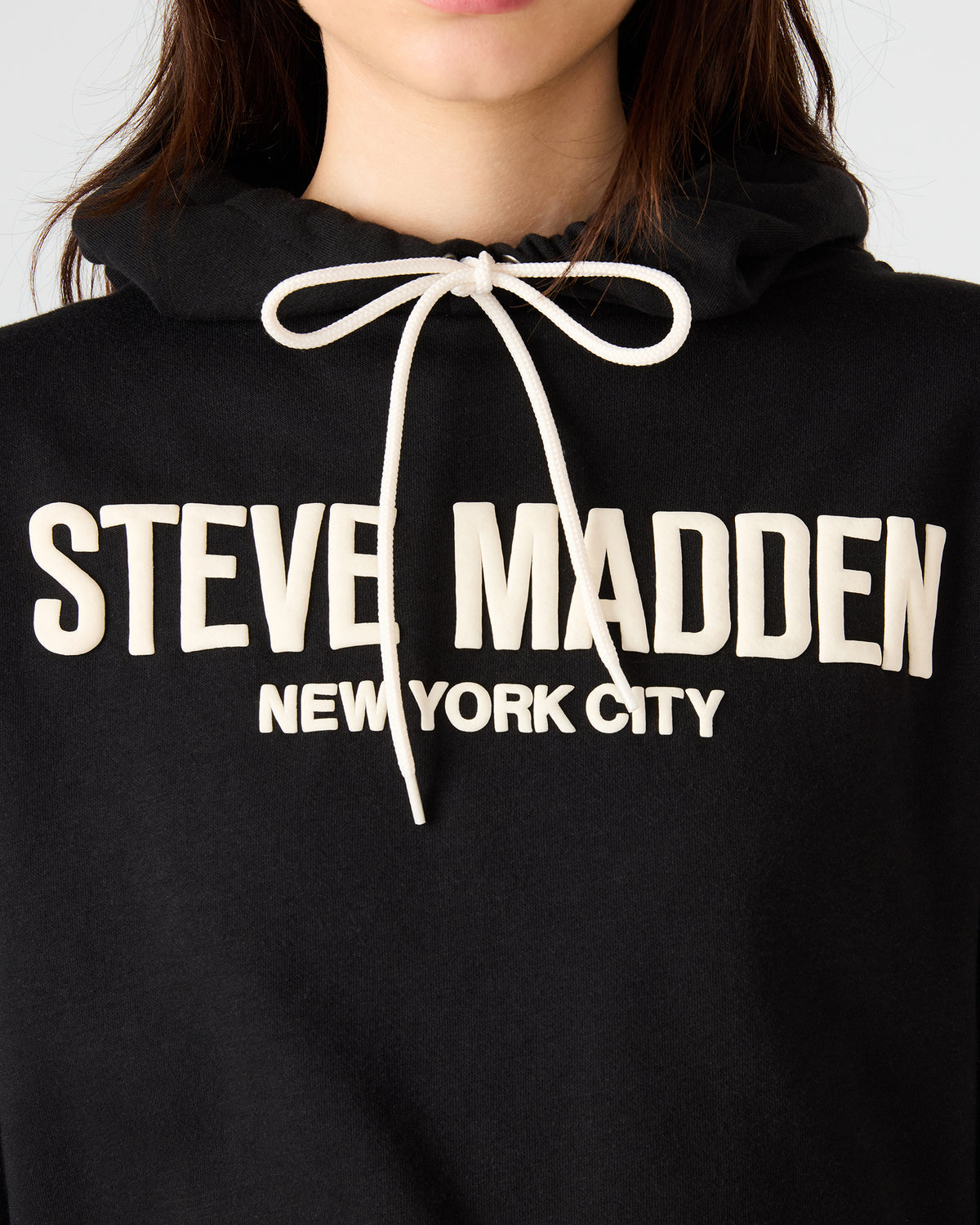 SM Black Logo Long-Sleeved Women's Hoodie