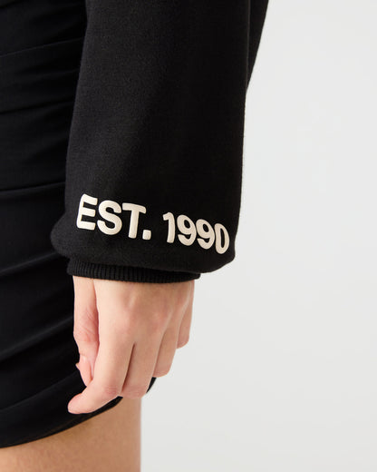 SM Black Logo Long-Sleeved Women's Hoodie