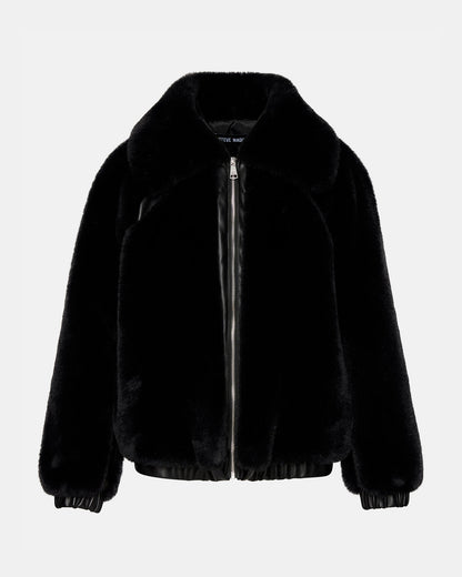 ZEPHRINE Jacket Black | Women's Long-Sleeved Furry Jacket