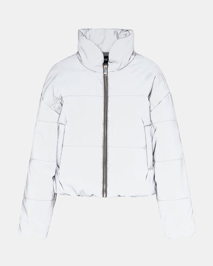 POLAR Jacket Silver | Women's Reflective Nylon Puffer Jacket