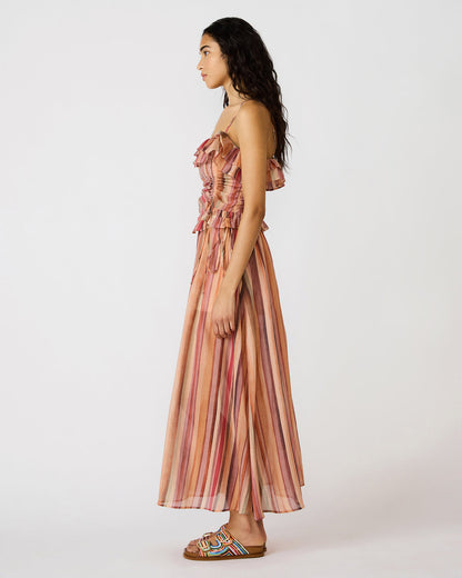SHILLOH Stripe Multi Sleeveless Ruffle Women's Top