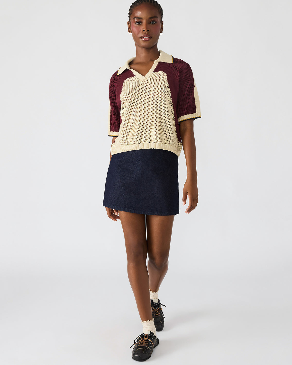 AXON Multi Short-Sleeved Knit Sweater Women's Top