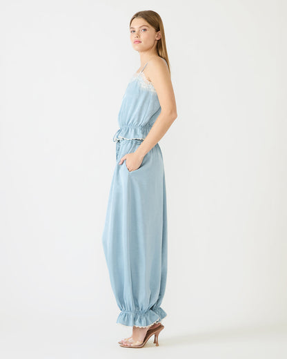 ROAN Dusty Blue Tie-Front Parachute Women's Pants