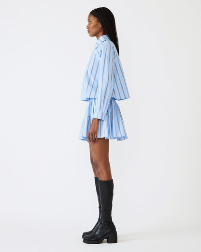 TYRIA Estate Blue Mini Tie-Front Women's Skirt