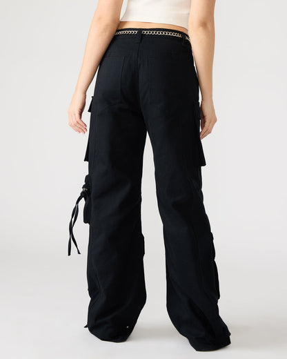 DUO Black Women's Utility Cargo Pants