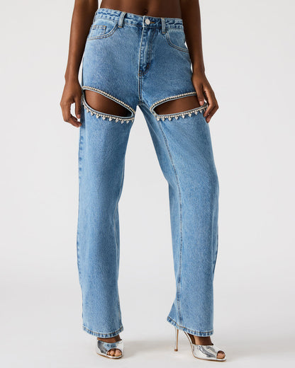 TAYLOR Jean Rhinestone Women's Cutout Jeans