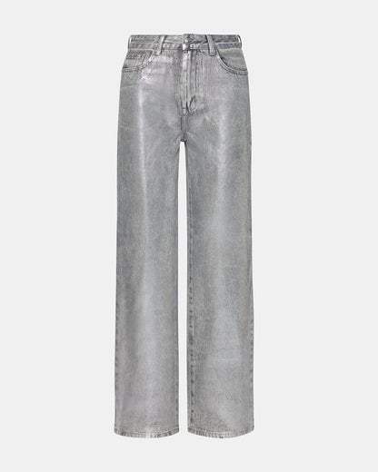 ZO Silver Straight-Leg Metallic Women's Jeans