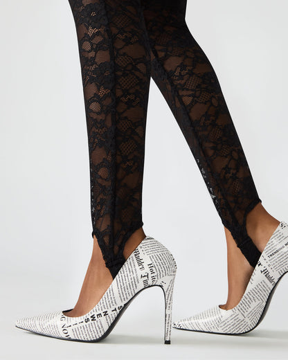 SANDRINE Black Lace Mesh Women's Pant