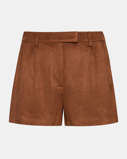 IMELDA Chicory Coffee Faux-Suede Trouser Women's Shorts