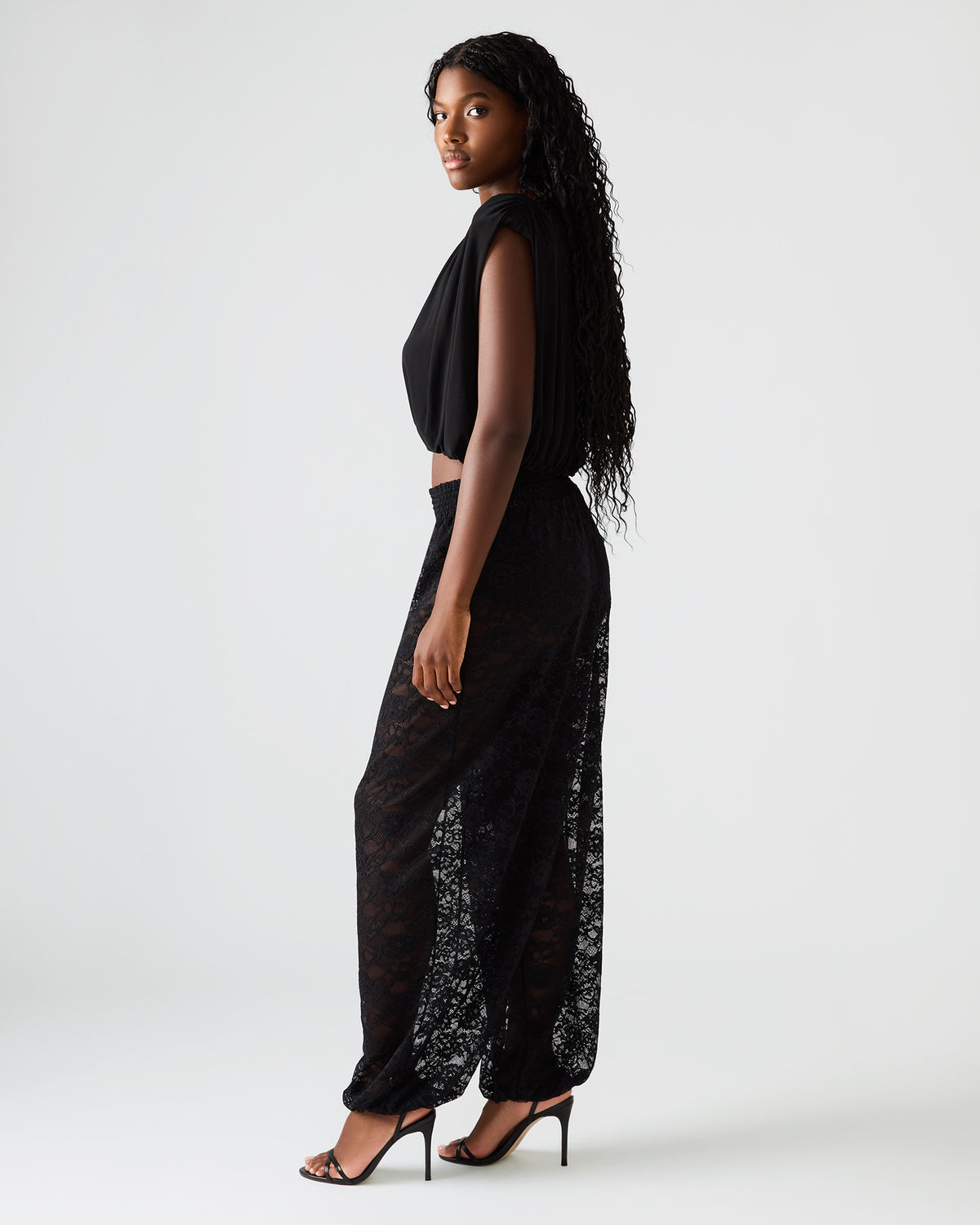 ALARA Black Lace Mesh Overlay Women's Pant