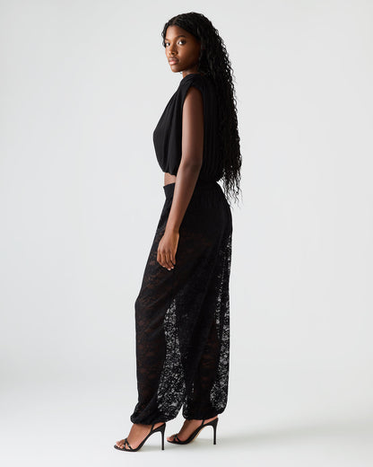 ALARA Black Lace Mesh Overlay Women's Pant
