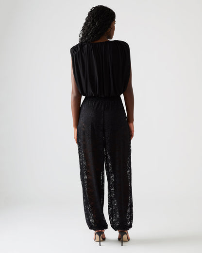 ALARA Black Lace Mesh Overlay Women's Pant