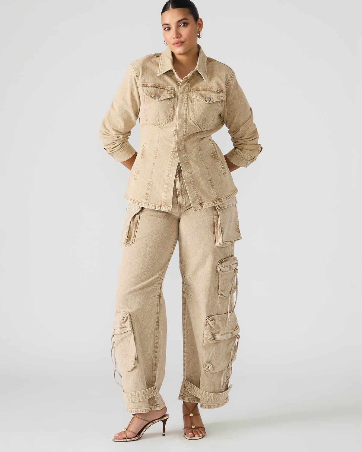 DUO Cafe Au Lait Women's Utility Cargo Pants