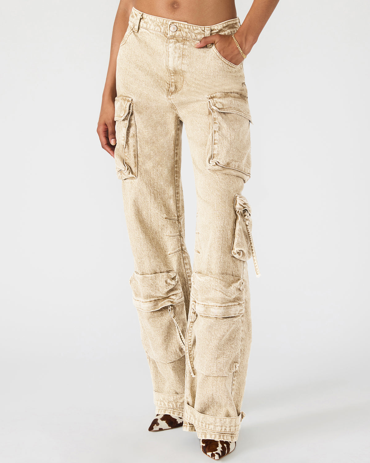 DUO Cafe Au Lait Women's Utility Cargo Pants