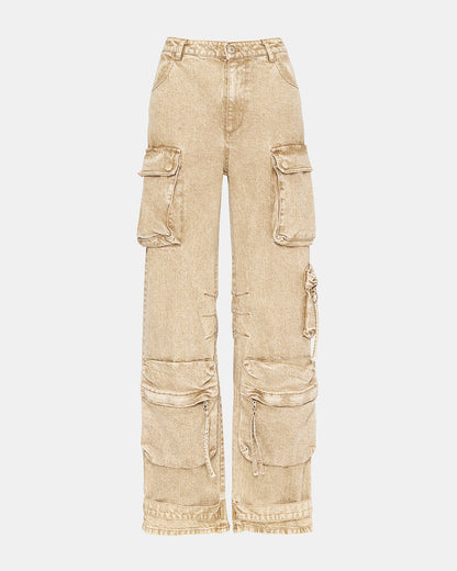 DUO Cafe Au Lait Women's Utility Cargo Pants