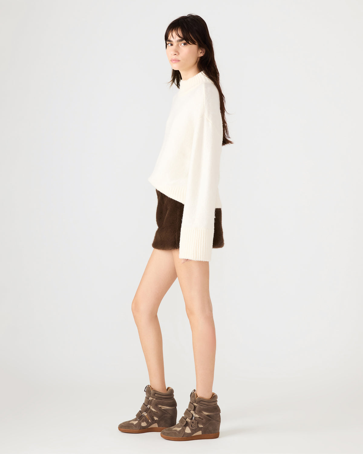 AVIVA Dark Espresso Faux Fur Mini Women's Skirt