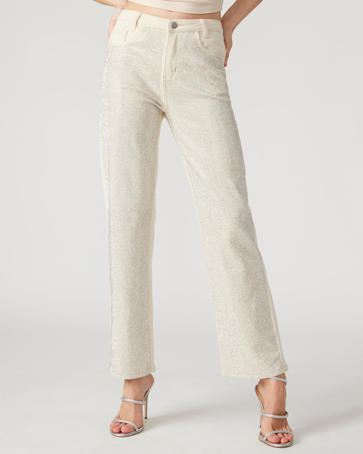 JESSE White Women's Rhinestone Studded Jeans