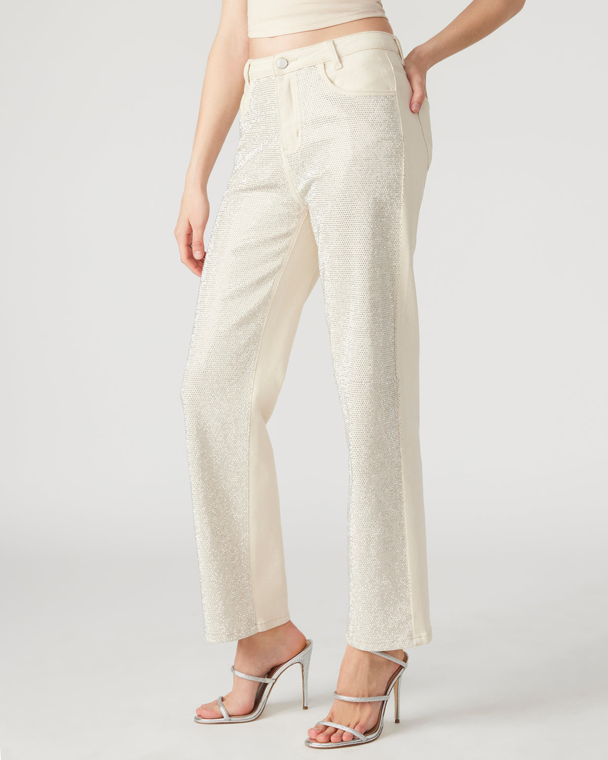 JESSE White Women's Rhinestone Studded Jeans