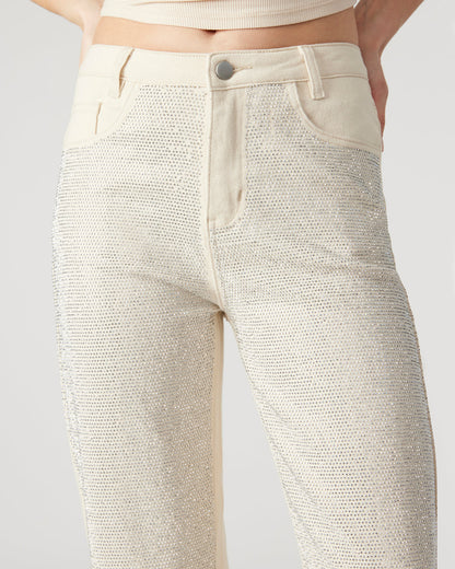 JESSE White Women's Rhinestone Studded Jeans