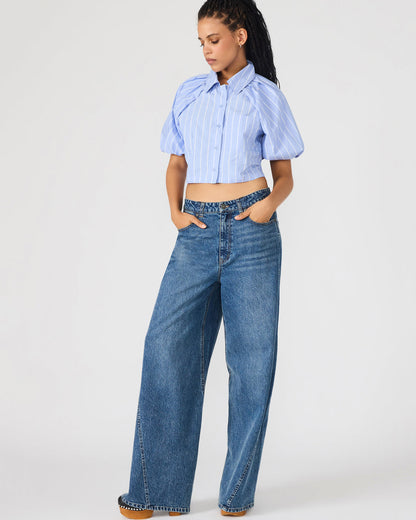 MELLIE Midnight Blue Denim Wide-Leg Women's Jeans