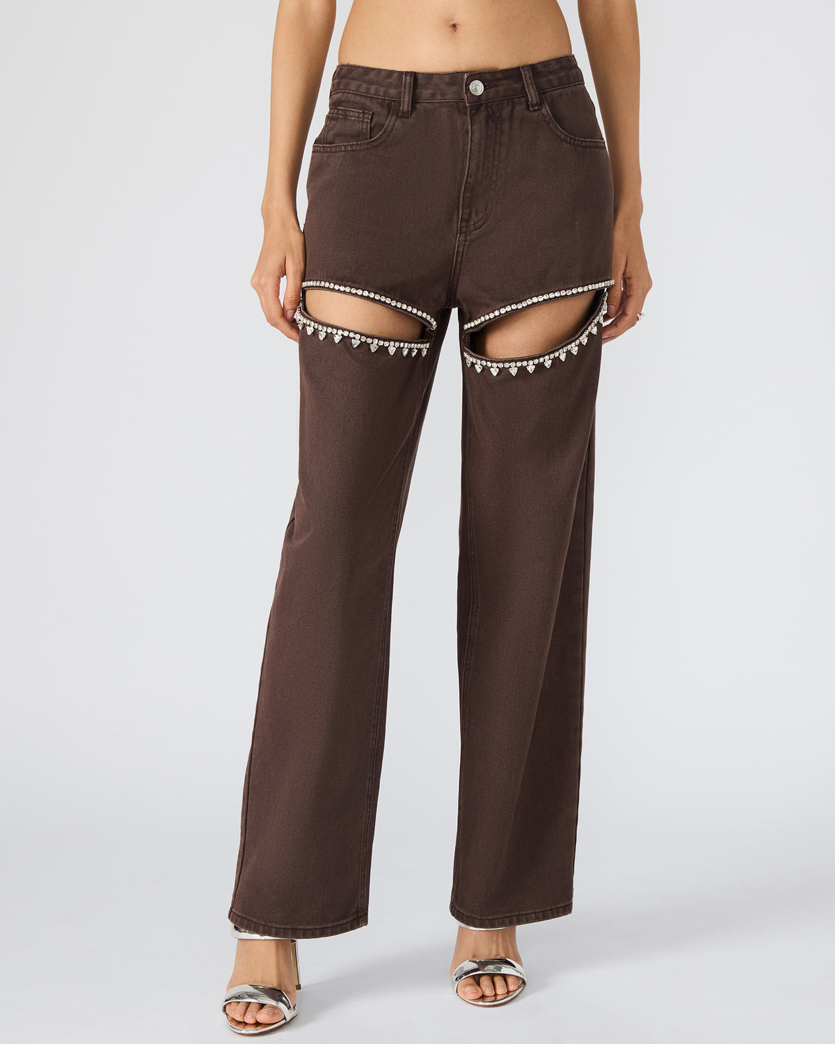 TAYLOR Jean Cocoa Brown Women's Cutout Jeans