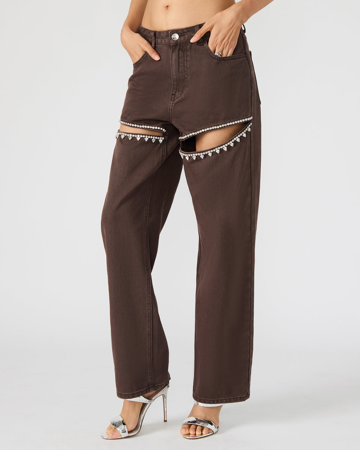 TAYLOR Jean Cocoa Brown Women's Cutout Jeans