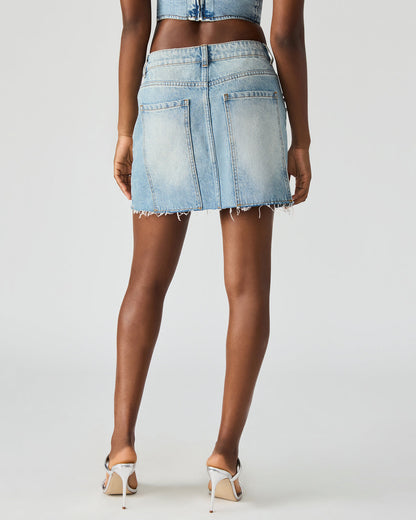 ERAS Denim Rhinestone Embellished Matching Set Mini Women's Skirt