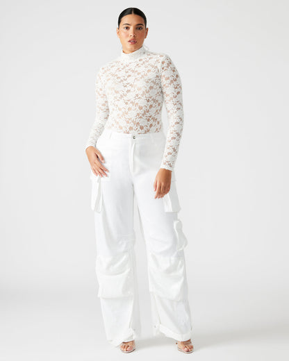 DUO White Sequin Women's Utility Cargo Pants