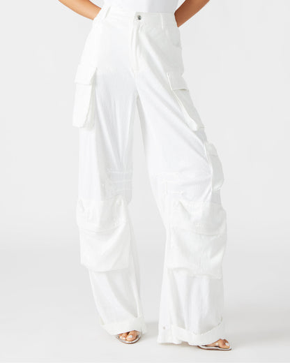 DUO White Sequin Women's Utility Cargo Pants