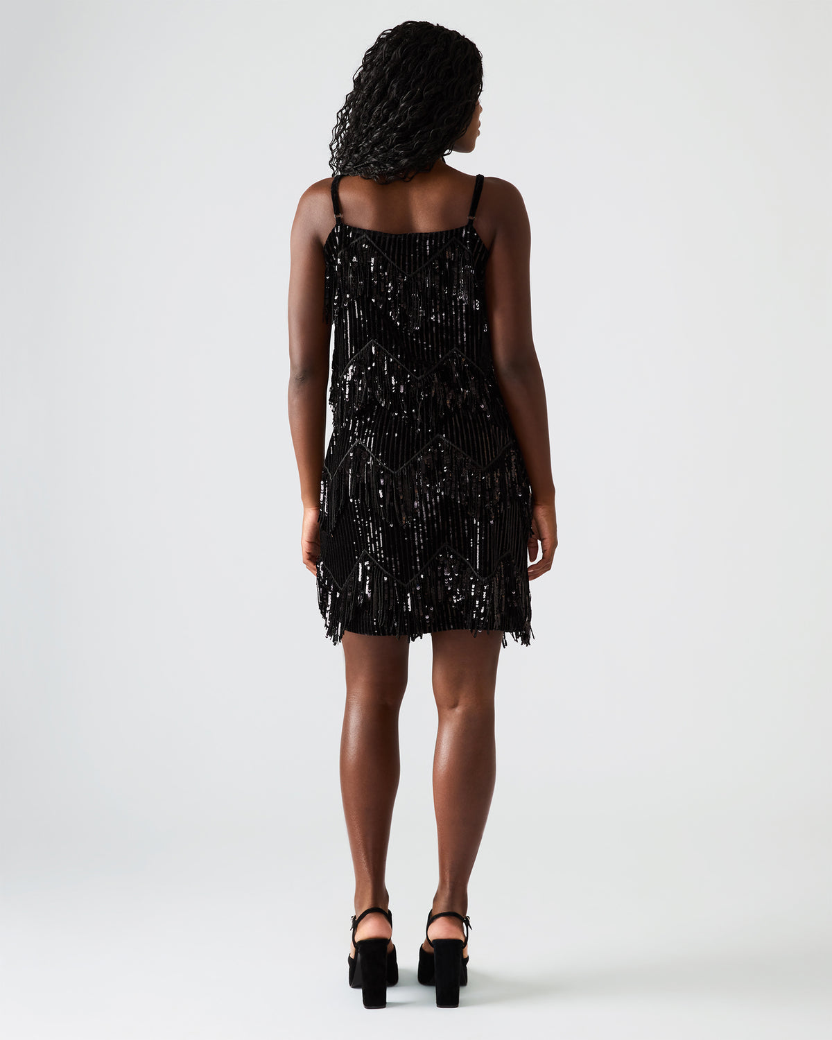 CINDI Sequin Black Fringe Embellished Women's Skirt