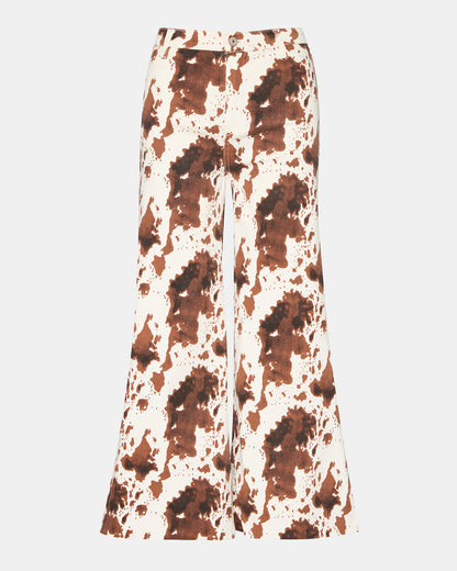 HARLI Brown Cow Print High-Rise Denim Women's Jean