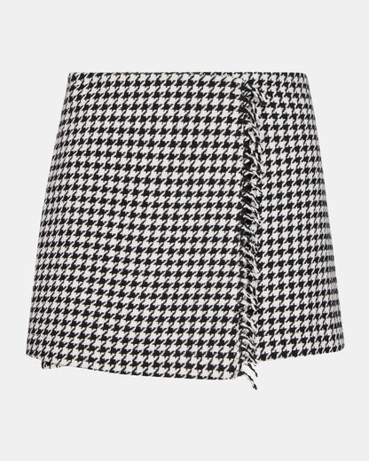 LEON Black/White Women's Wrap Mini Skirt