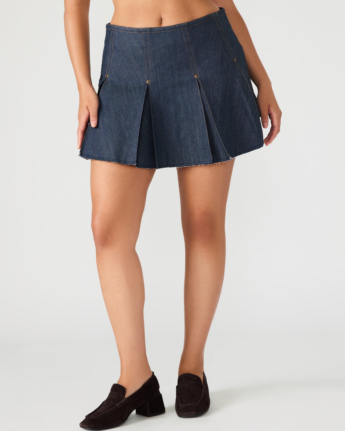 JOAN Deep Indigo Pleated Denim Matching Set Women's Skirt