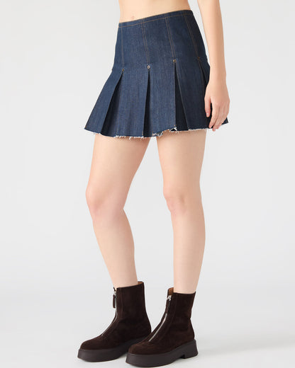 JOAN Deep Indigo Pleated Denim Matching Set Women's Skirt