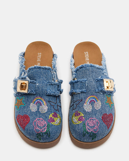 Kids' MONEYY Denim Multi Girls' Slip-On Clogs