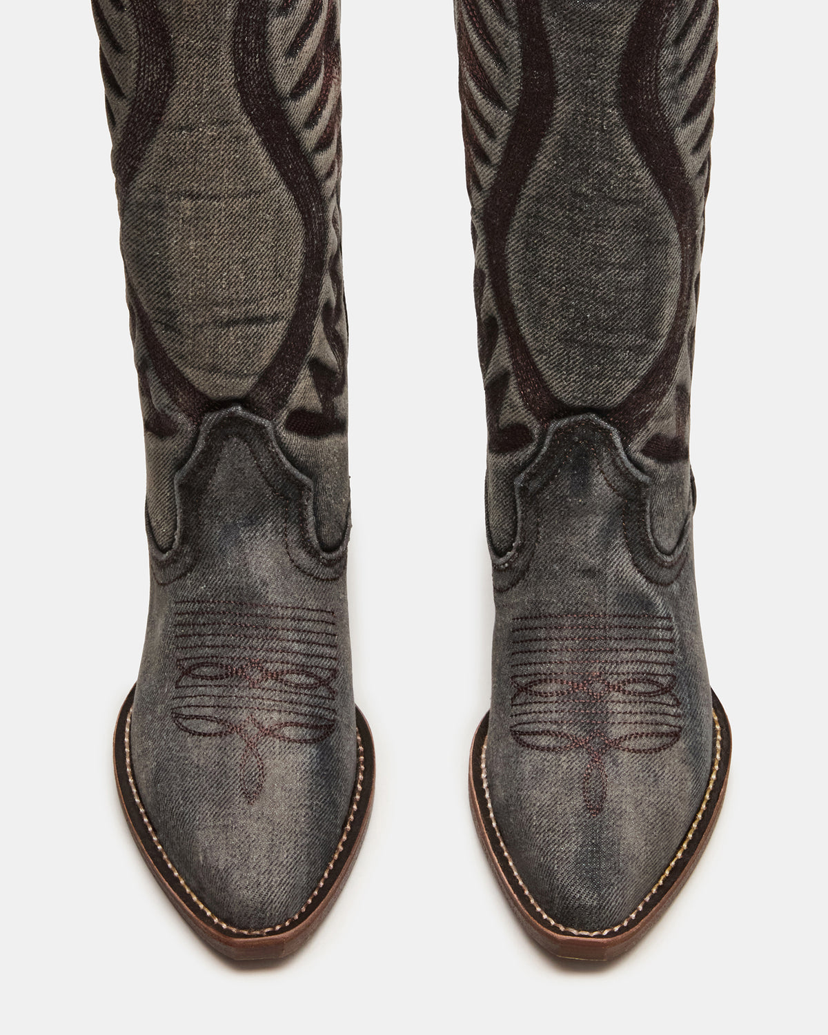 ALBANY Black Denim Pointed-Toe Women's Western Boot