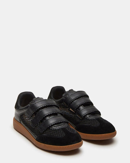 MOMENTUM Mesh Black Women's Velcro Low-Top Sneakers