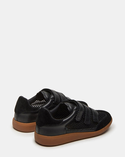MOMENTUM Mesh Black Women's Velcro Low-Top Sneakers