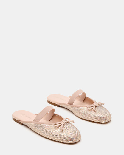 CUTESY Rhinestone Slip-On Ballet Mule Women's Flat
