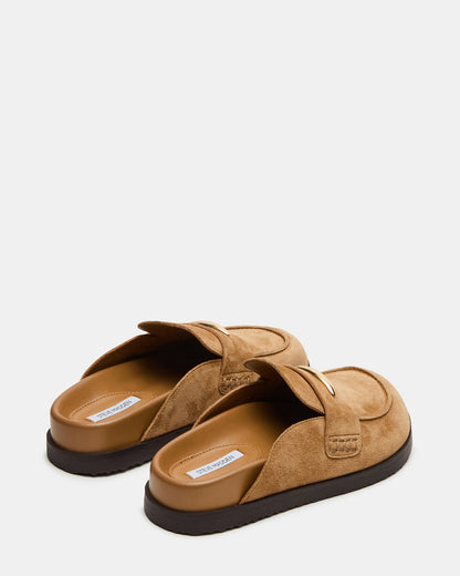 TOBIN Chestnut Suede Slip-On Mule Women's Flat